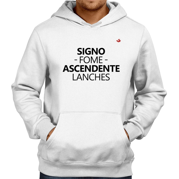 Moletom Signo: fome - Ascendente: lanches - Branco