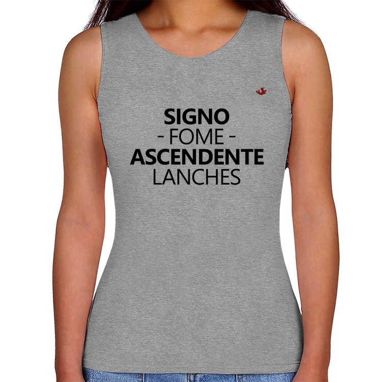 Regata Feminina Signo: fome - Ascendente: lanches - Cinza