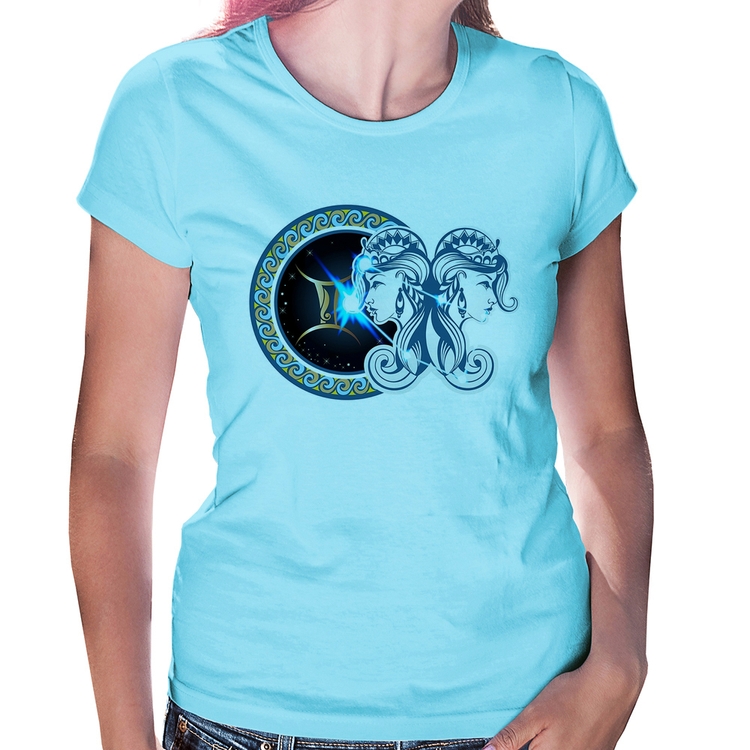 Baby Look Signo Gêmeos Astrologia - Azul Bebê