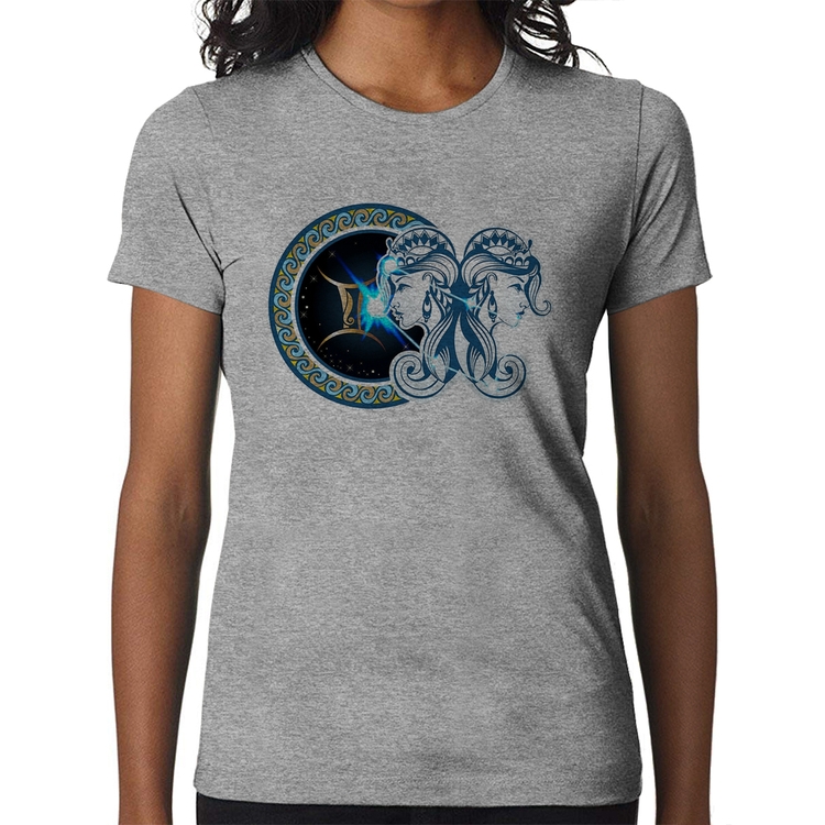 Baby Look Signo Gêmeos Astrologia - Cinza