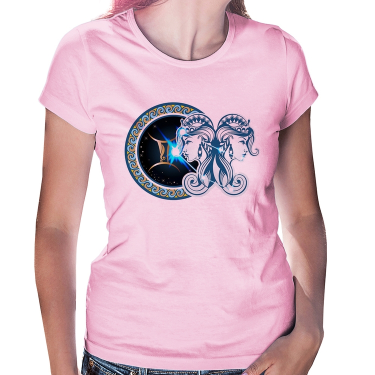 Baby Look Signo Gêmeos Astrologia - Rosa Bebê