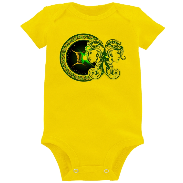 Body Bebê Signo Gêmeos Astrologia - Amarelo