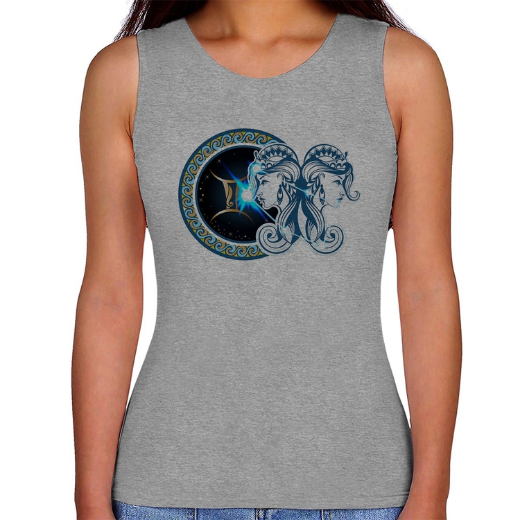 Regata Feminina Signo Gêmeos Astrologia - Cinza