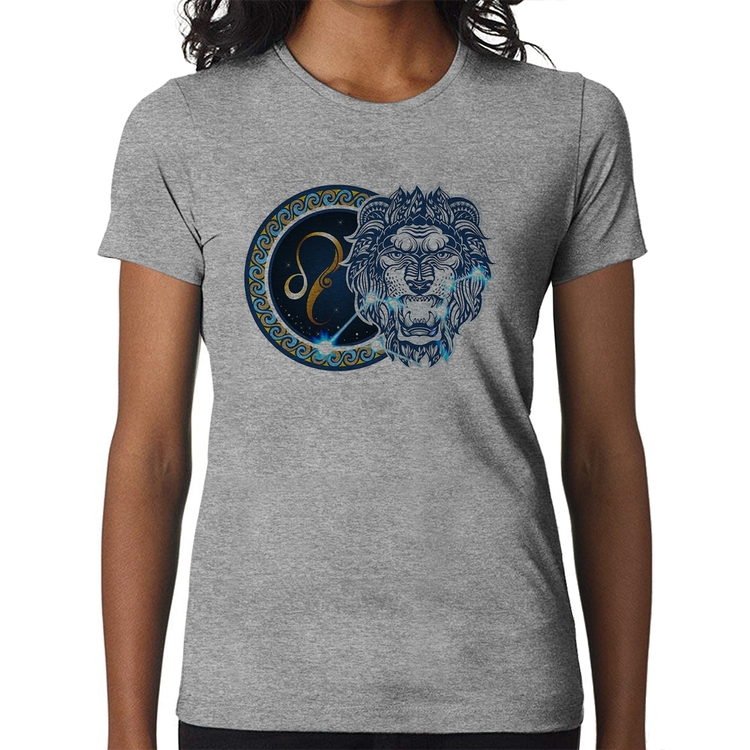 Baby Look Signo Leão Astrologia - Cinza