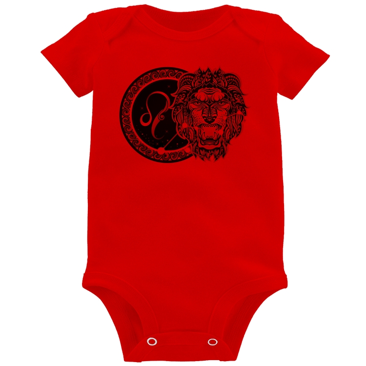 Body Bebê Signo Leão Astrologia - Vermelho