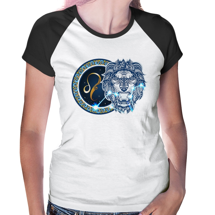 Baby Look Raglan Signo Leão Astrologia