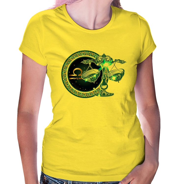 Baby Look Signo Libra Astrologia - Amarela