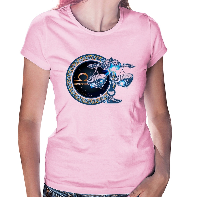 Baby Look Signo Libra Astrologia - Rosa Bebê