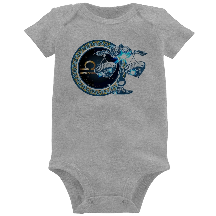 Body Bebê Signo Libra Astrologia - Cinza