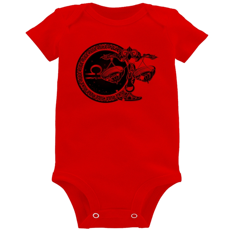 Body Bebê Signo Libra Astrologia - Vermelho