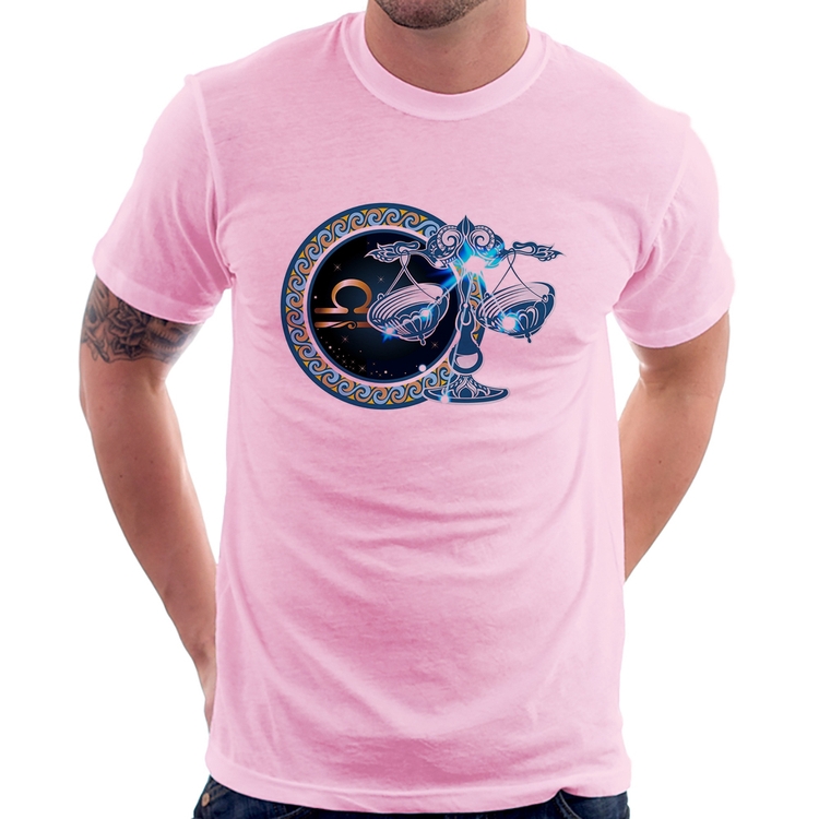 Camiseta Signo Libra Astrologia - Rosa Bebê