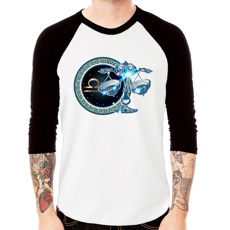 Camiseta Raglan Signo Libra Astrologia Manga 3/4
