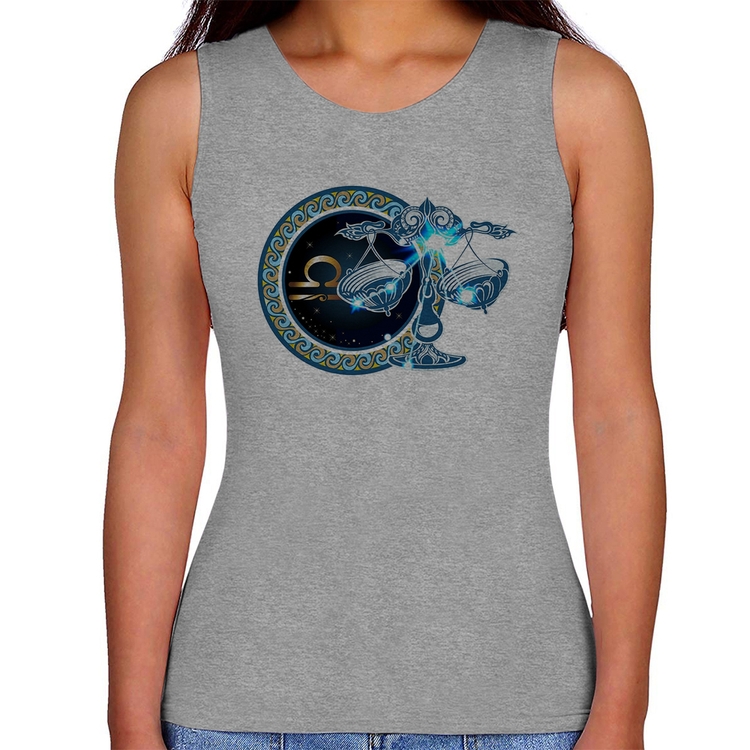 Regata Feminina Signo Libra Astrologia - Cinza