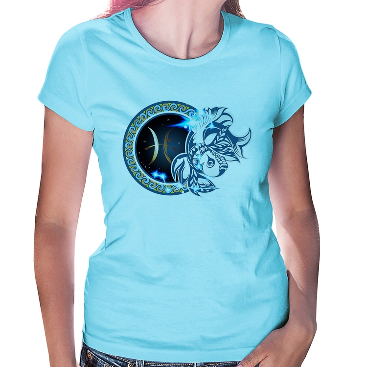 Baby Look Signo Peixes Astrologia - Azul Bebê