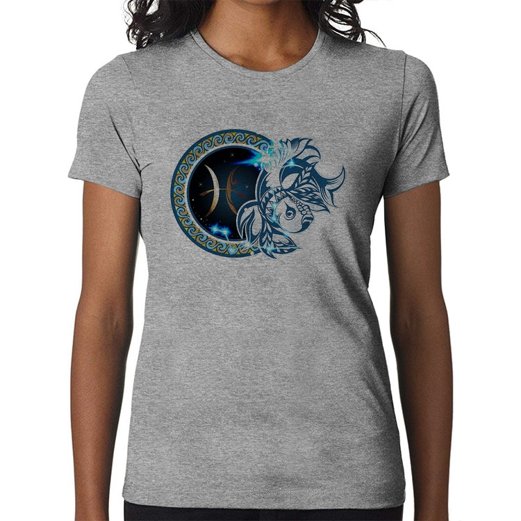 Baby Look Signo Peixes Astrologia - Cinza