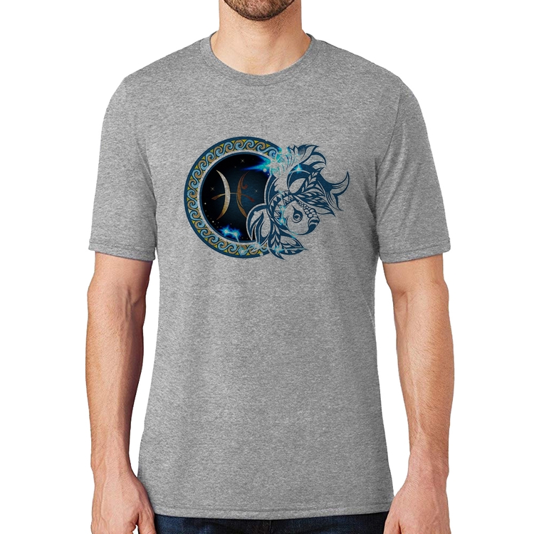 Camiseta Signo Peixes Astrologia - Cinza