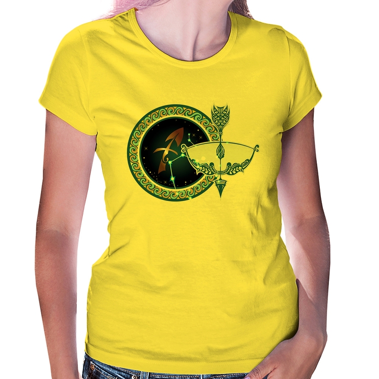 Baby Look Signo Sagitário Astrologia - Amarela