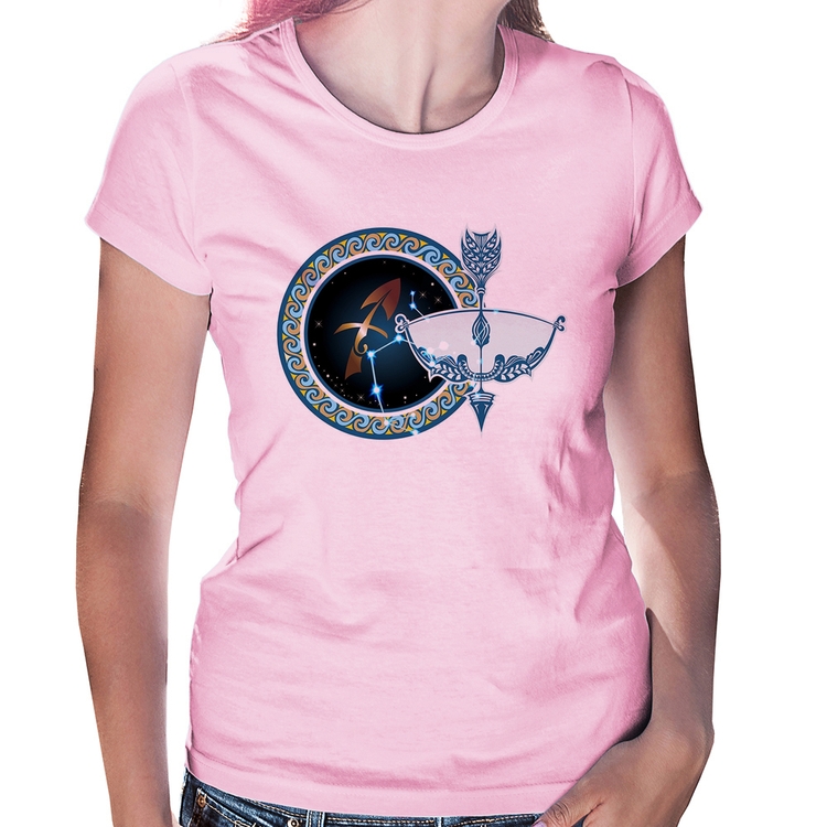 Baby Look Signo Sagitário Astrologia - Rosa Bebê