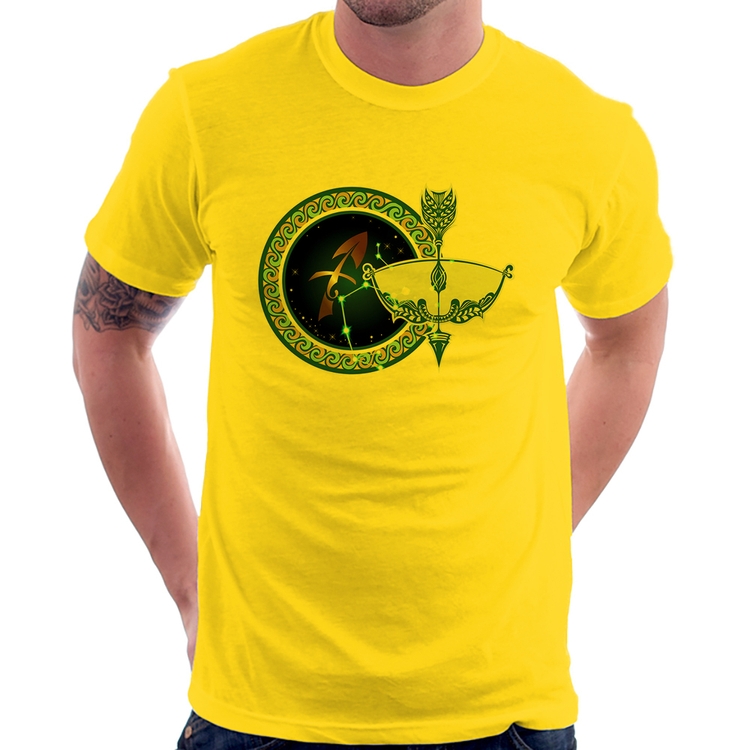 Camiseta Signo Sagitário Astrologia - Amarela