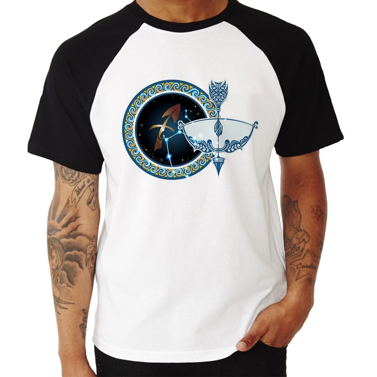 Camiseta Raglan Signo Sagitário Astrologia