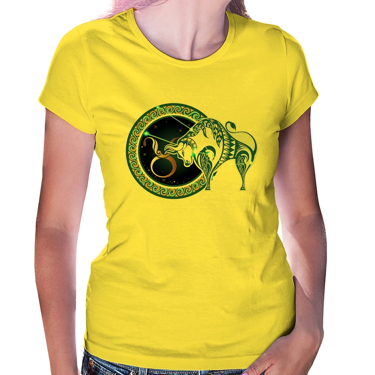 Baby Look Signo Touro Astrologia - Amarela