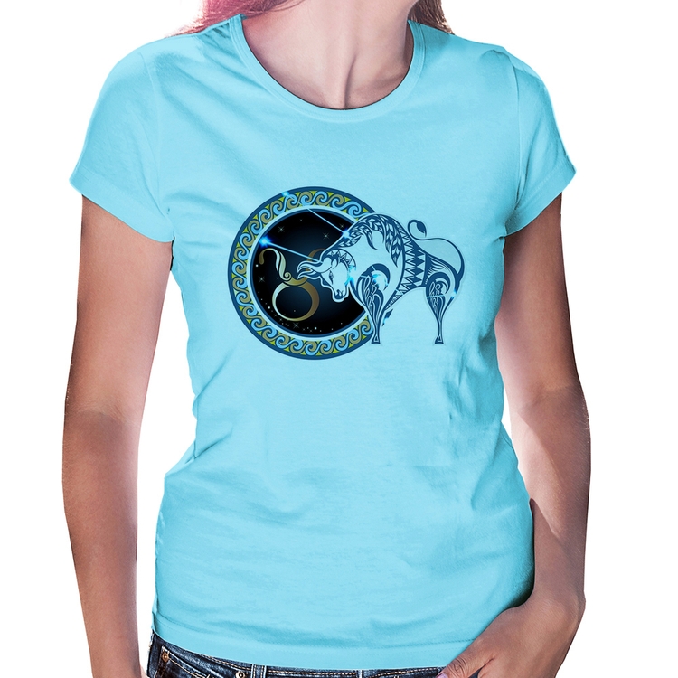 Baby Look Signo Touro Astrologia - Azul Bebê