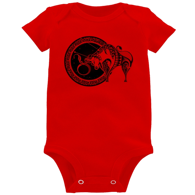 Body Bebê Signo Touro Astrologia - Vermelho