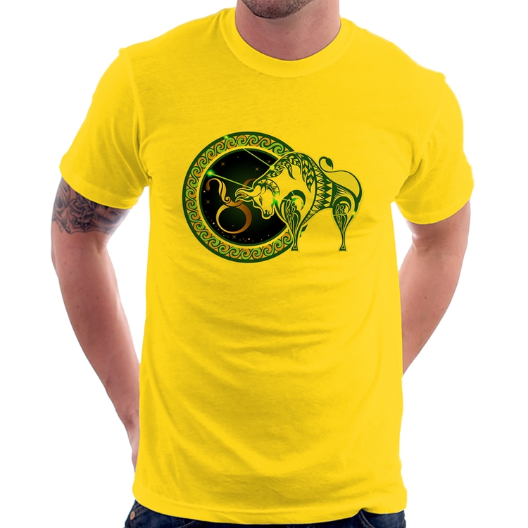 Camiseta Signo Touro Astrologia - Amarela