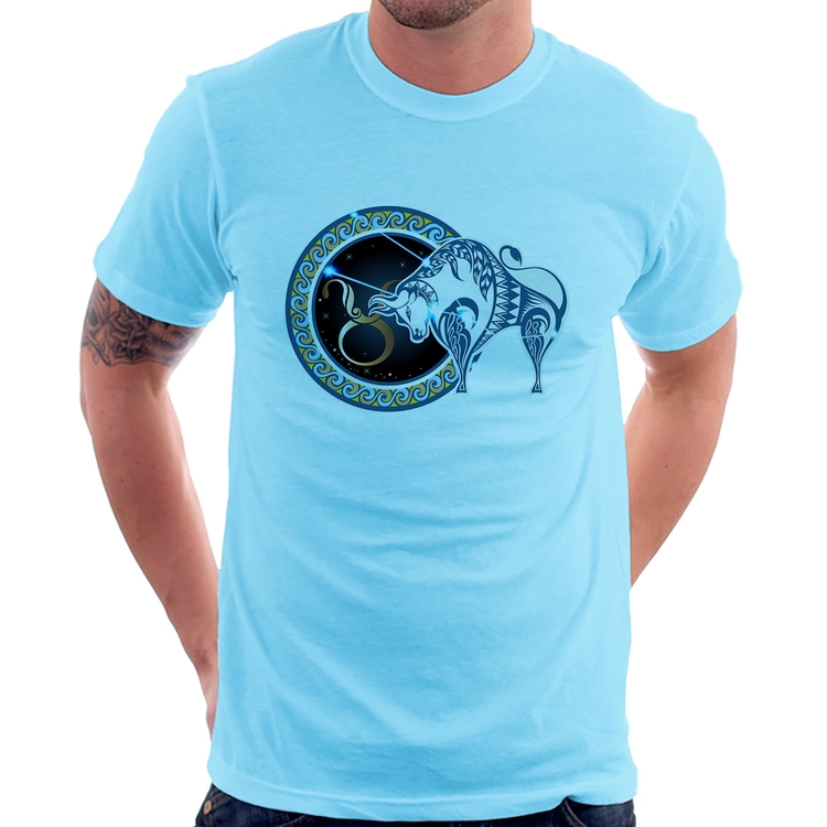 Camiseta Signo Touro Astrologia - Azul Bebê