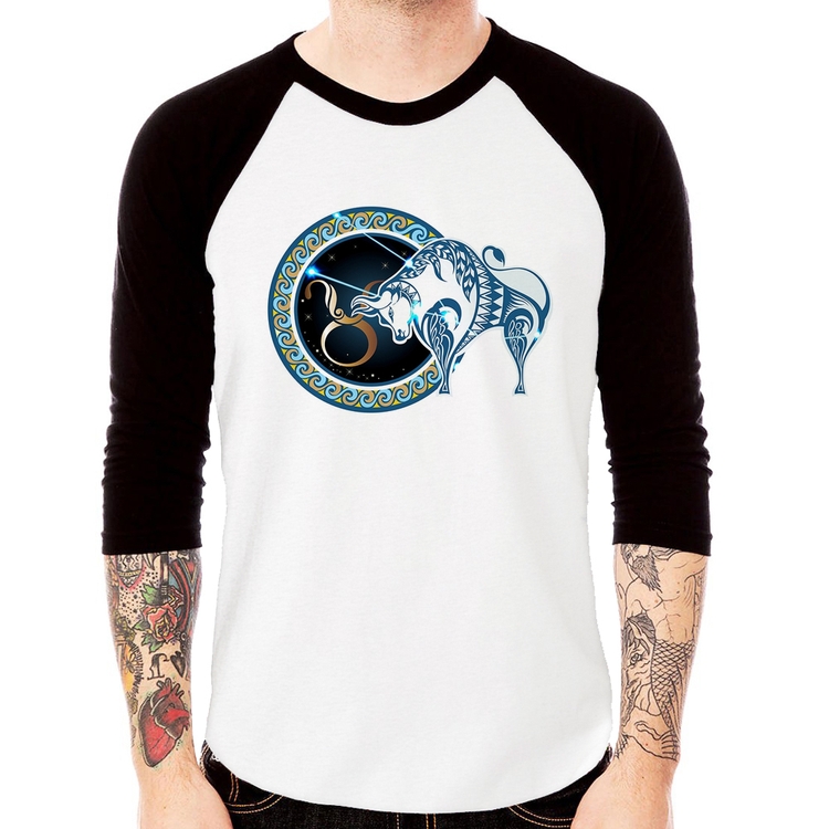 Camiseta Raglan Signo Touro Astrologia Manga 3/4
