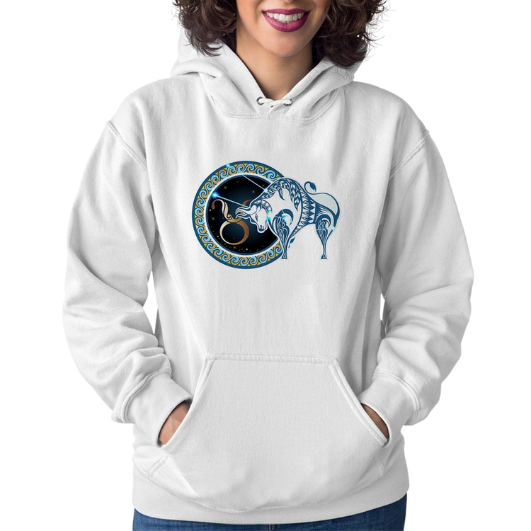 Moletom Feminino Signo Touro Astrologia - Branco