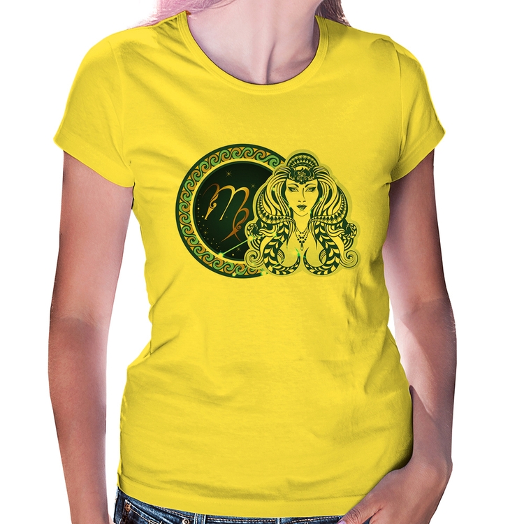 Baby Look Signo Virgem Astrologia - Amarela