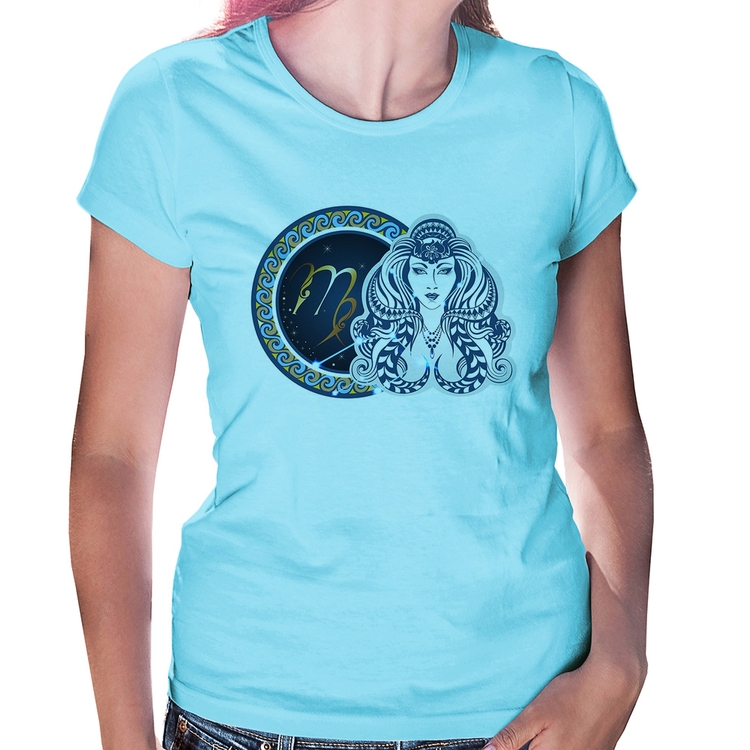 Baby Look Signo Virgem Astrologia - Azul Bebê