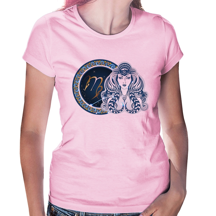 Baby Look Signo Virgem Astrologia - Rosa Bebê