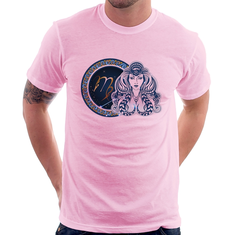 Camiseta Signo Virgem Astrologia - Rosa Bebê