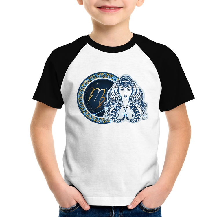 Camiseta Raglan Infantil Signo Virgem Astrologia