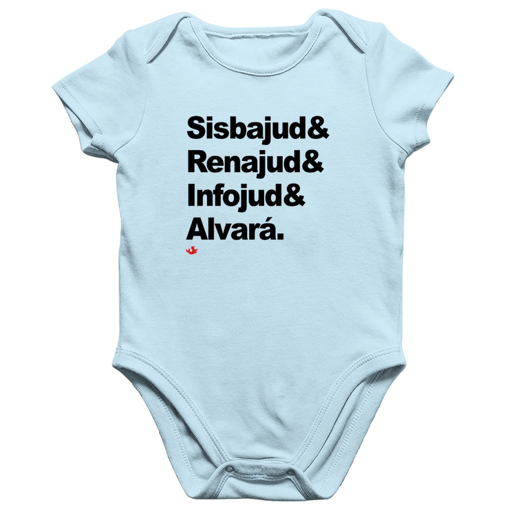Body Bebê Algodão Sisbajud & Renajud & Infojud & Alvará - Azul Bebê