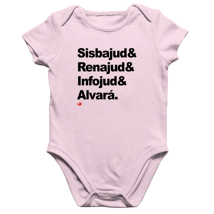 Body Bebê Algodão Sisbajud & Renajud & Infojud & Alvará - Rosa Bebê