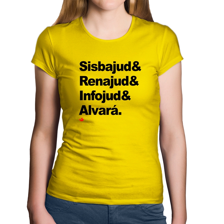 Baby Look Algodão Sisbajud & Renajud & Infojud & Alvará - Amarela