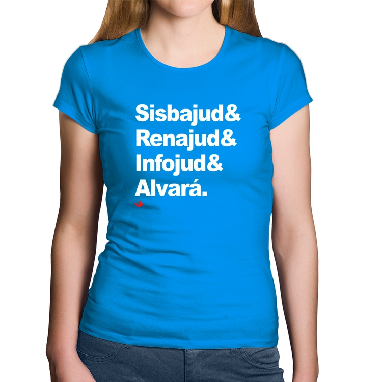 Baby Look Algodão Sisbajud & Renajud & Infojud & Alvará - Azul