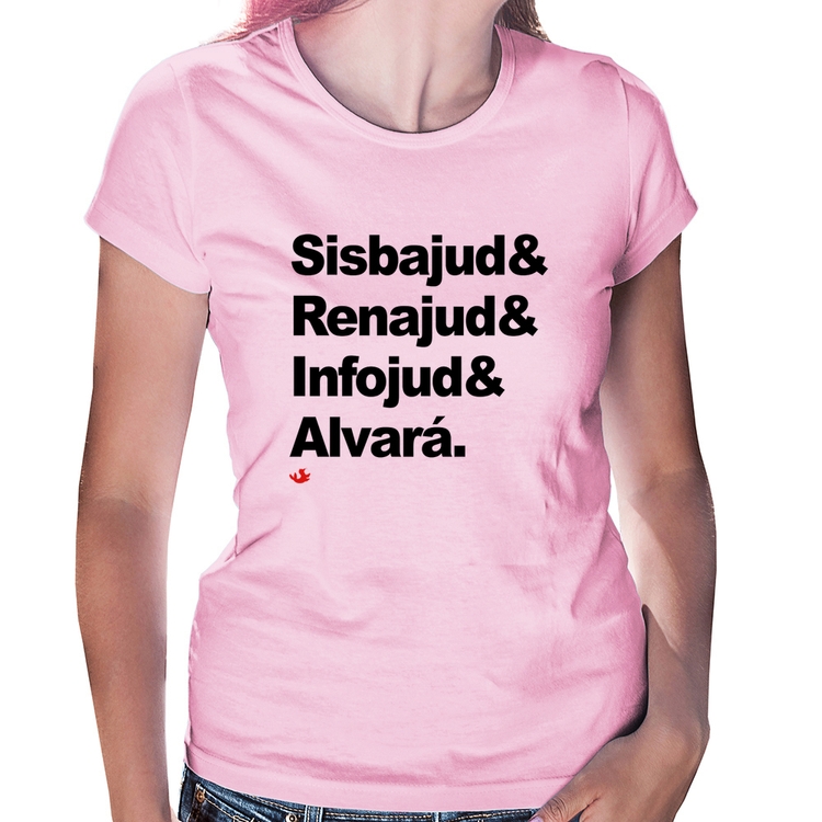 Baby Look Sisbajud & Renajud & Infojud & Alvará - Rosa Bebê