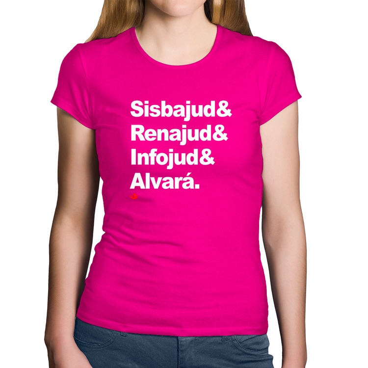 Baby Look Algodão Sisbajud & Renajud & Infojud & Alvará - Rosa