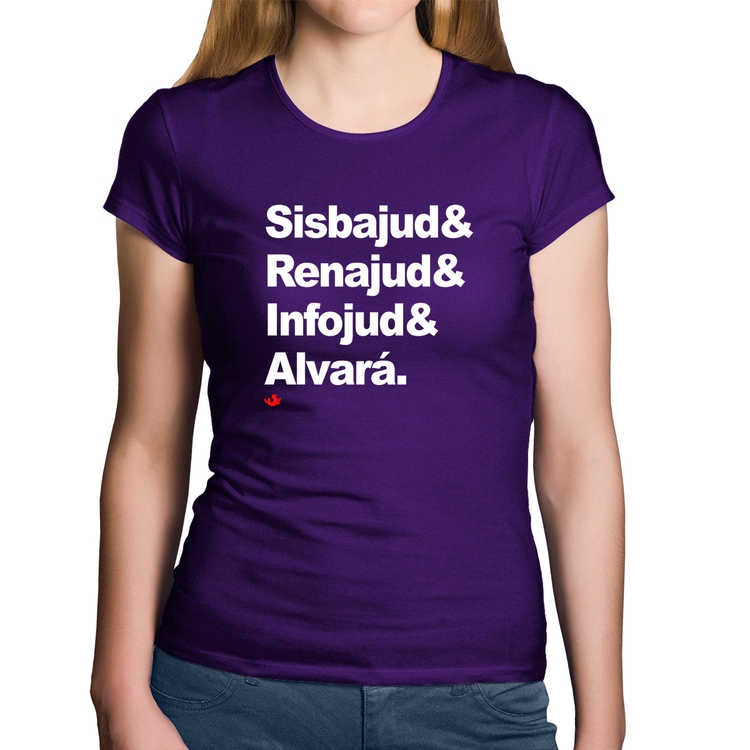 Baby Look Algodão Sisbajud & Renajud & Infojud & Alvará - Roxa