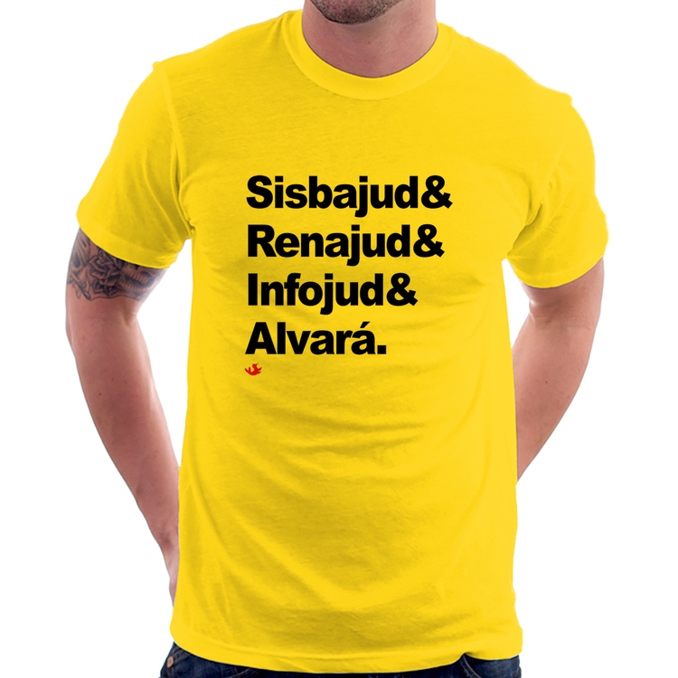 Camiseta Sisbajud & Renajud & Infojud & Alvará - Amarela