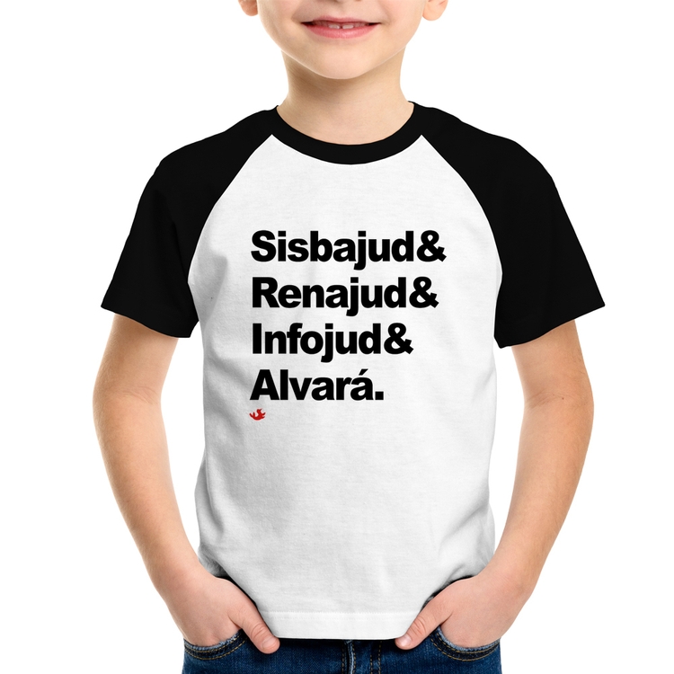 Camiseta Raglan Infantil Sisbajud & Renajud & Infojud & Alvará
