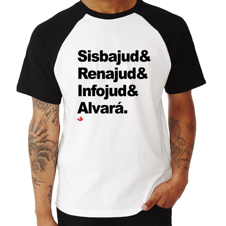Camiseta Raglan Sisbajud & Renajud & Infojud & Alvará