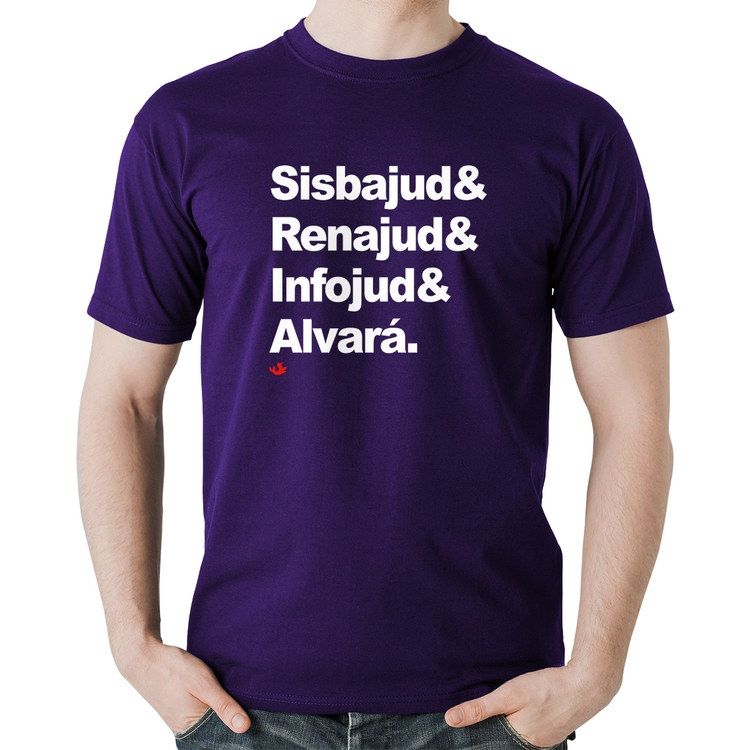 Camiseta Algodão Sisbajud & Renajud & Infojud & Alvará - Roxa