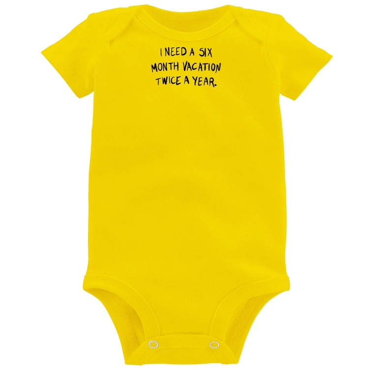 Body Bebê Six month vacation twice a year - Amarelo