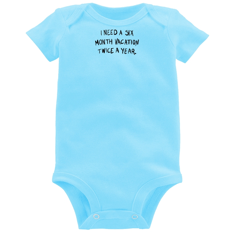 Body Bebê Six month vacation twice a year - Azul Bebê