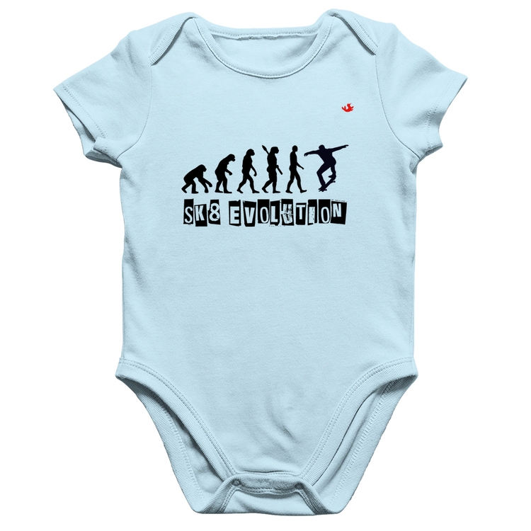 Body Bebê Algodão SK8 Evolution Boy - Azul Bebê